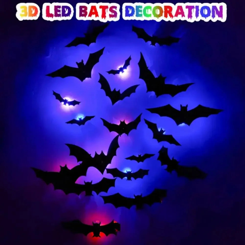 Halloween Bat/Spider Decor Night Light 3D Purple/Green Lights