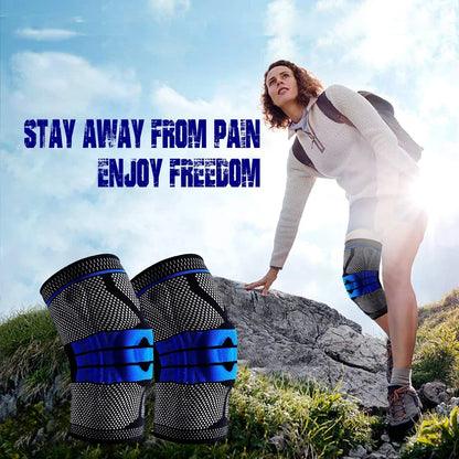 Silicone Padded Knee Pads Supports Brace Basketball Fitness