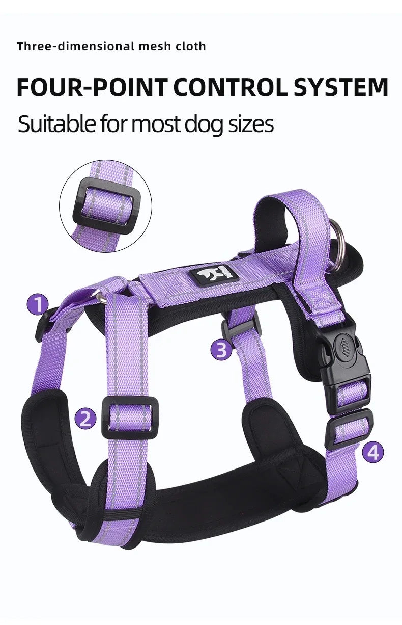 New Pet Harness Reflective With Handle Easy Control