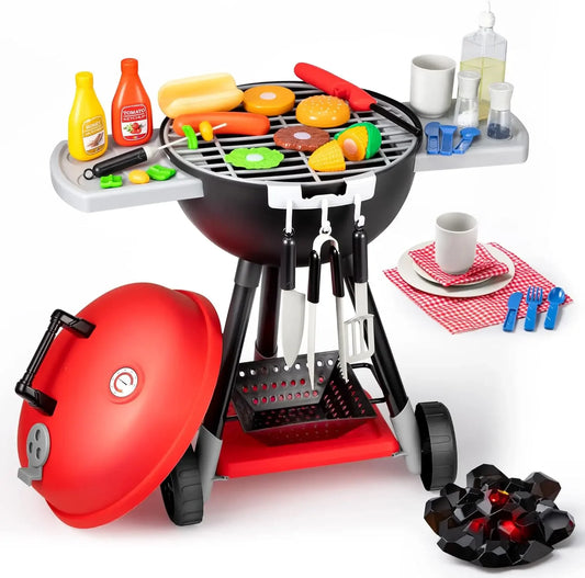 Kitchen Toy Set BBQ Play Grill, Cooking Toy Set for Kids