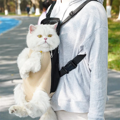 Adjustable Cat Carrier Bag Pet Double Shoulder Backpack