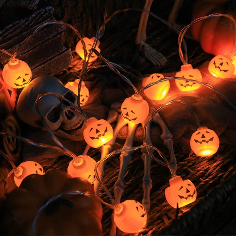 Halloween Decoration Led Light String Pumpkin Skull Head Eyeball Shaped Lamp String