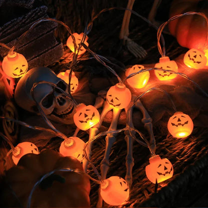 Halloween Decoration Led Light String Pumpkin Skull Head Eyeball Shaped Lamp String