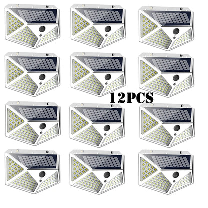 Solar Lights Outdoor 100 LED Wall Lamp Motion Sensor Lights