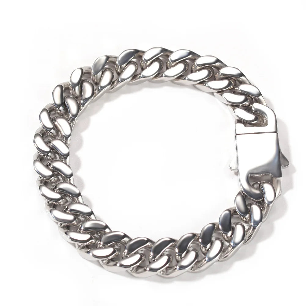 316 Stainless Steel Plated 18k Gold Fashion Hip Hop Bracelet