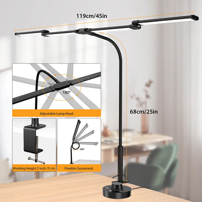 LED Ultra Bright Eye-Caring Desk Lamp Clip-on Office