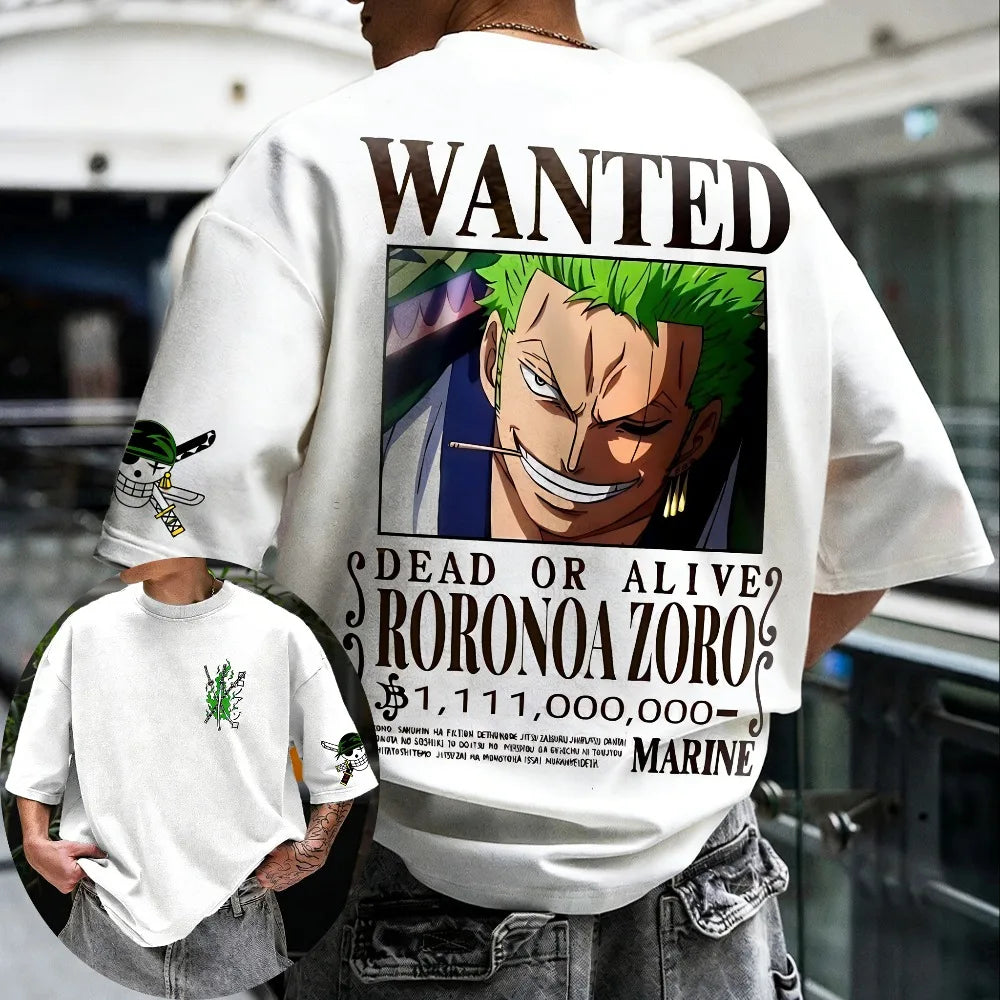 Unisex Cotton T-shirt ONE PIECE Roronoa Zoro  Short Sleeve