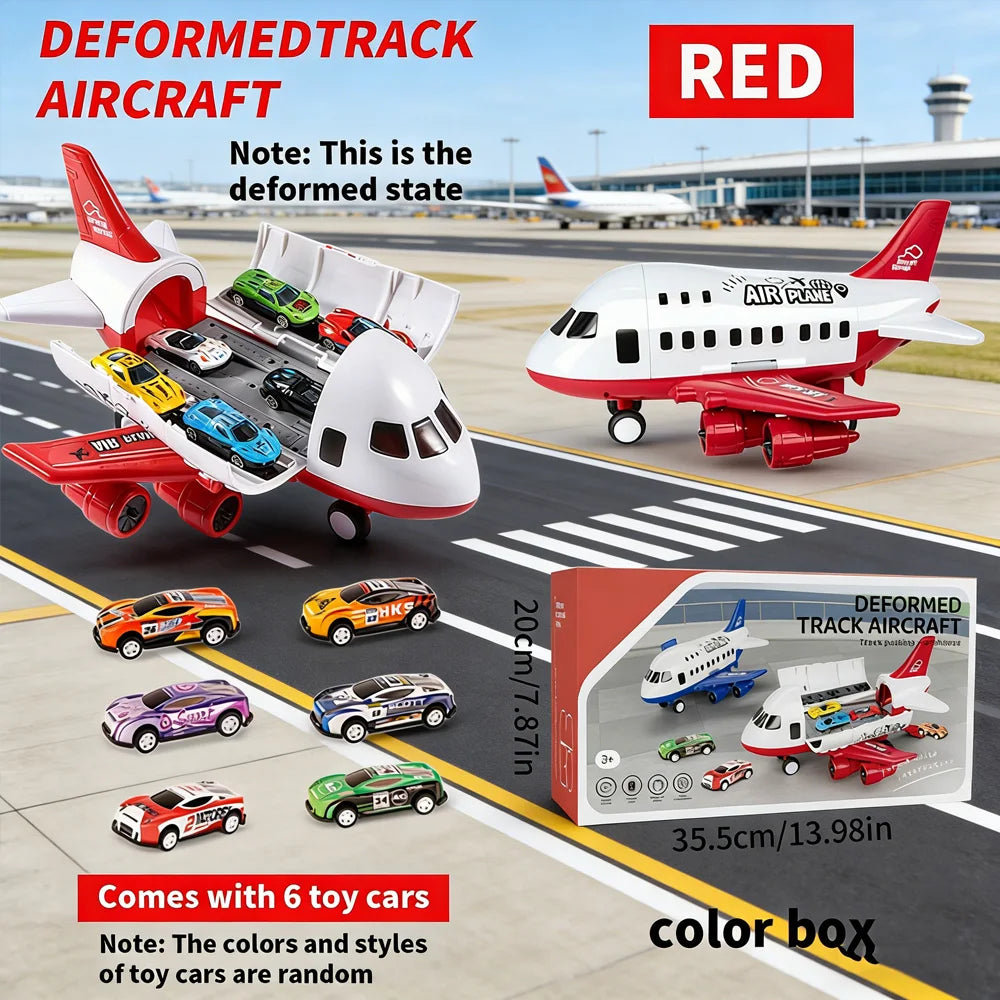 Inertial Plane Toy Set with 6 Mini Cars