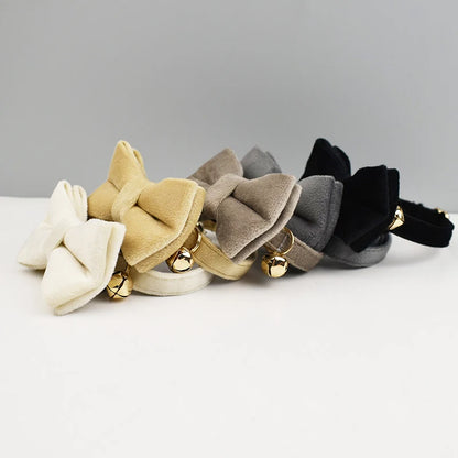 Stylish Adjustable Cat Collar with Bowknot