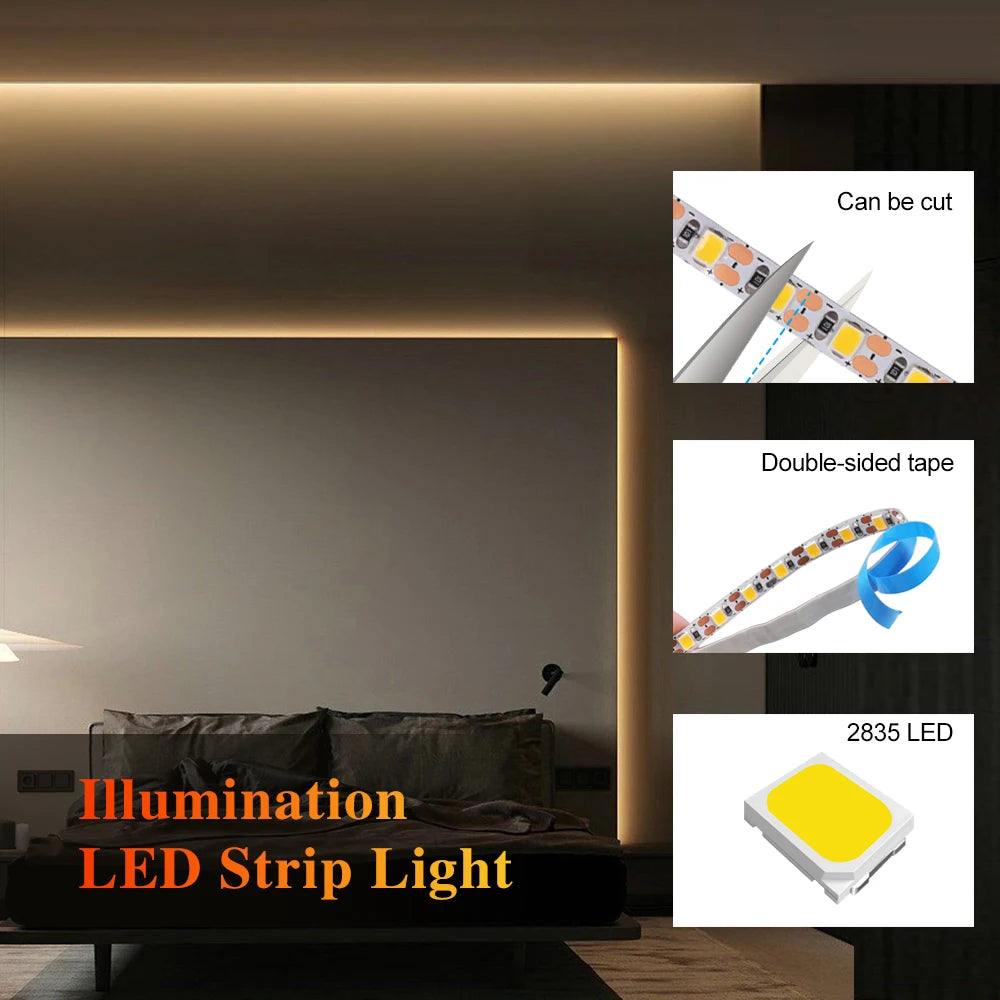 3MM 5MM 8MM Width DC 5V LED Strip 2835 120LEDs