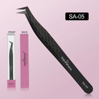 SAKURAHANA High-end Eyelash Tweezers Black Fiber Tip