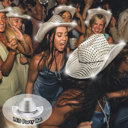 LED Cowboy Hats Wedding Hats Bulk Light up Cowboy Hats