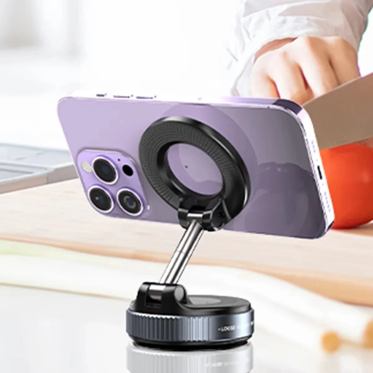Car Mount Electric Vacuum Magnetic Holder Foldable Suction Stand