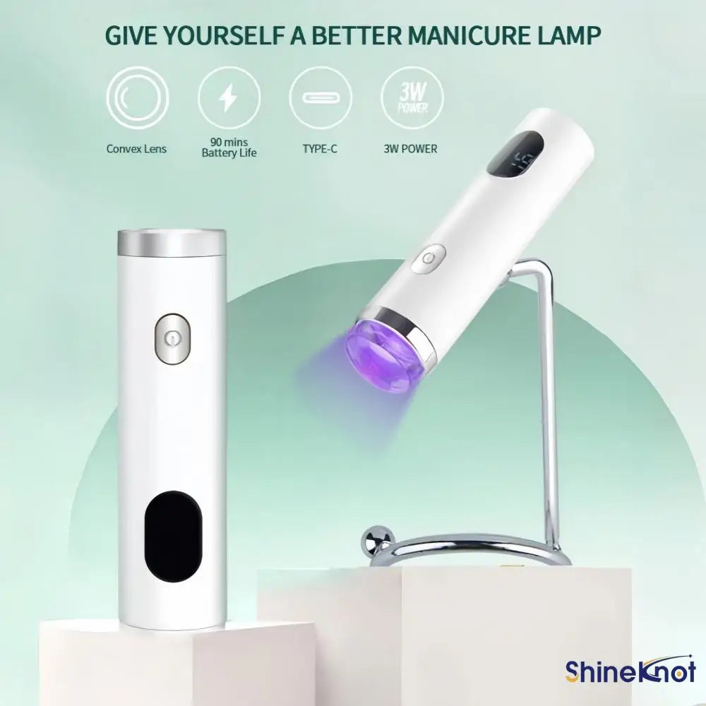 Handheld Quick Drying Nail Lamp Magnetic Mount Rechargeable