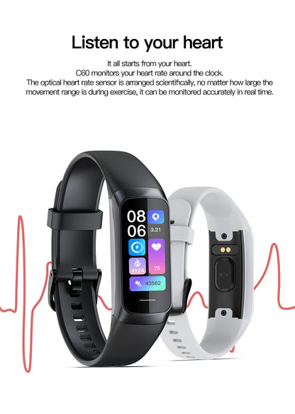 AMOLED Smartwatch Body Temperature Monitor Fitness Clock