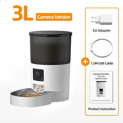 Automatic Cat Feeder With Camera Video Cat Food Dispenser Pet