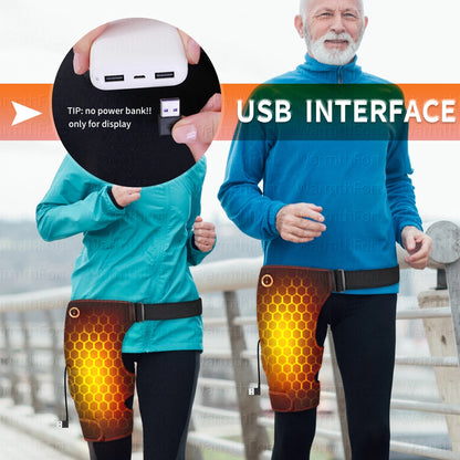 Cordless Heated Hip Support Brace with Massager Relief