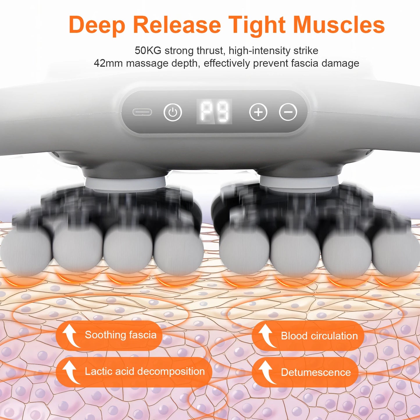 42 Heads Fascia Gun High-frequency Vibration Deep Massage