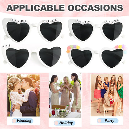 Heart Shaped Sunglasses Wedding Bride Bridesmaid