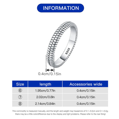 925 Sterling Silver Three-Ring Stackable Ring for Women
