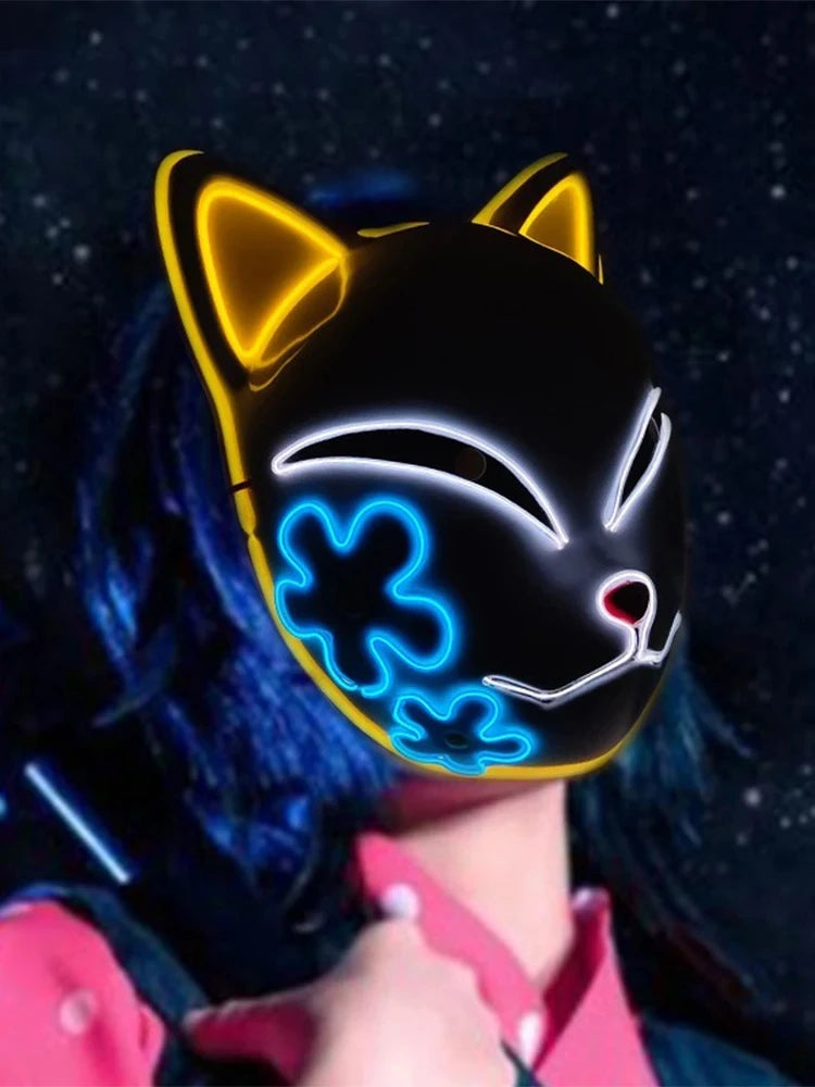 Halloween Neon Mask Cosplay Japanese Anime Neon LED