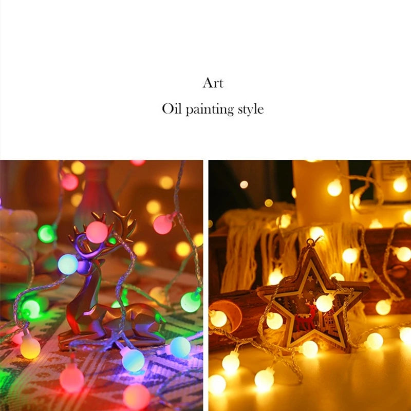 10M USB/Battery Power Ball LED String Lights Garland Lights