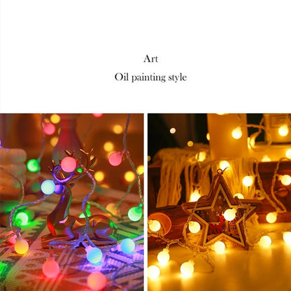 10M USB/Battery Power Ball LED String Lights Garland Lights