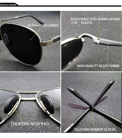 YSYX Pilot Polarized Sunglasses Men Classic Vintage