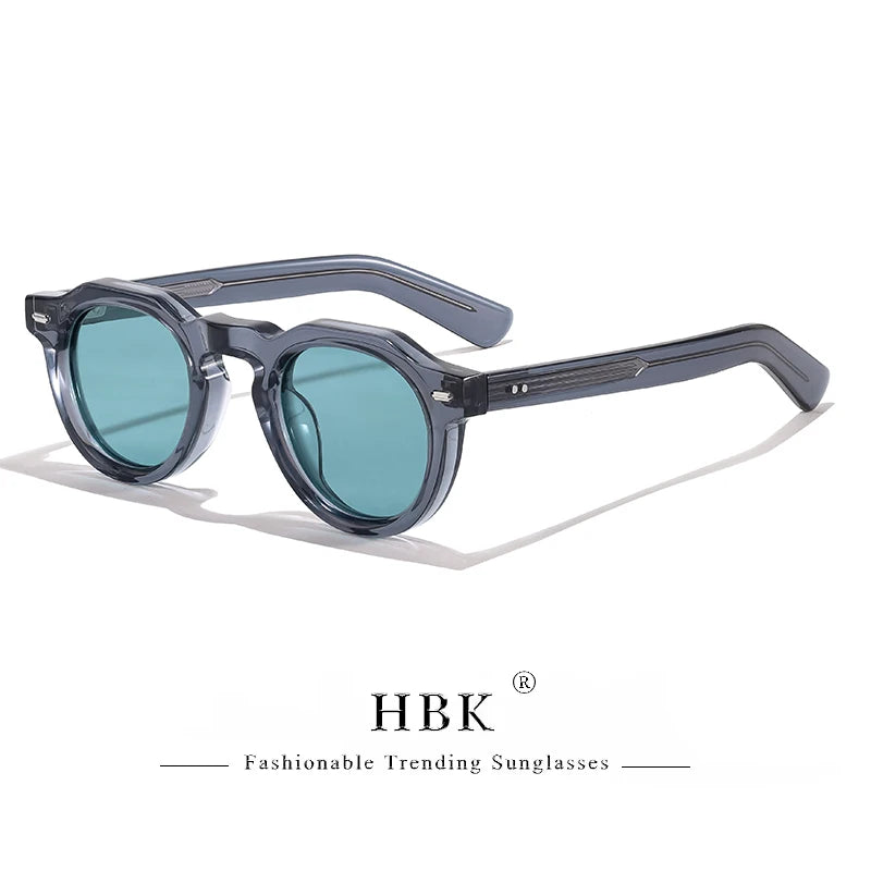 HBK Vintage Simple Round Men Sunglasses
