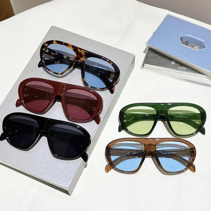 new fashion leopard gradient oval sunglasses for women