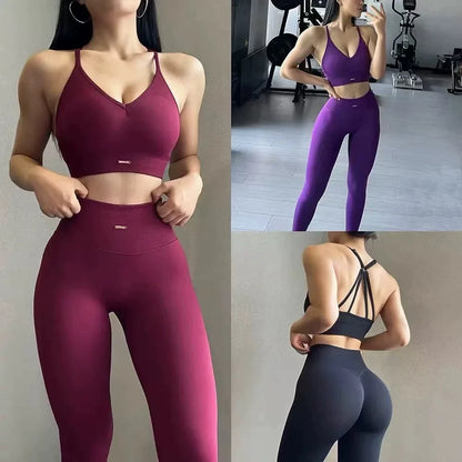 Peach High-Waisted Hip-Lifting Women's Exercise Suit