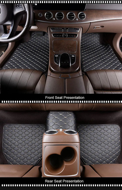 Universal 5Pcs Car Floor Mats PU Leather Waterproof Dust-Proof