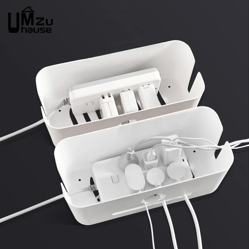 Power Strip Organizer Cable Management Box Multi Socket Desk Bins