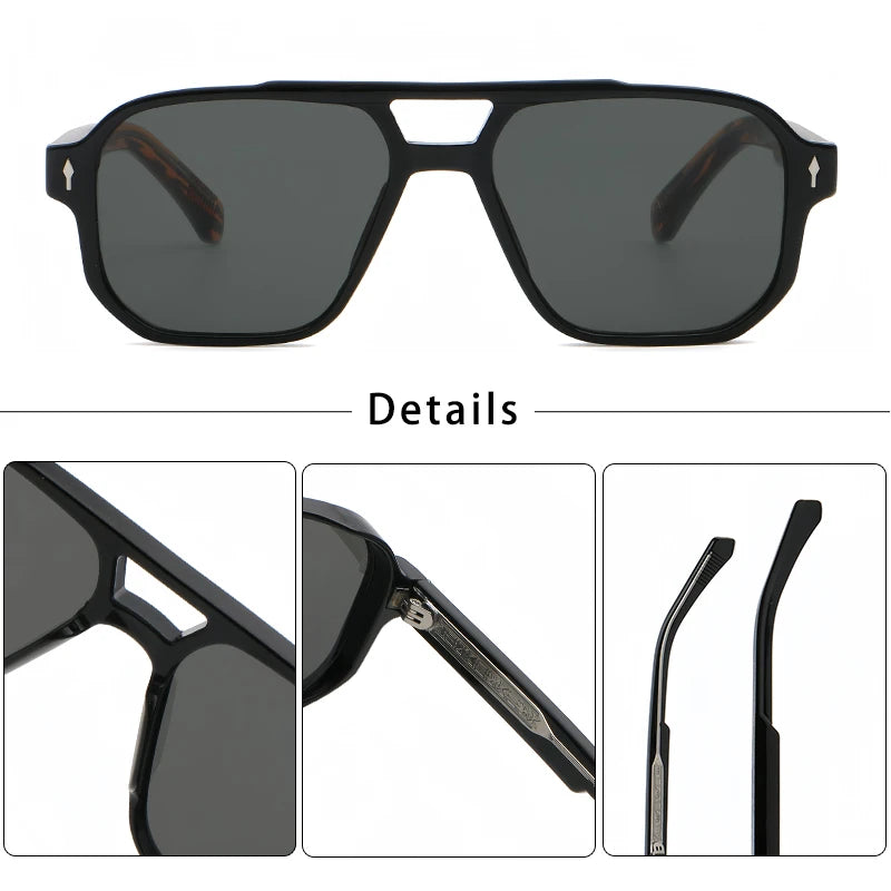 CATERSIDE Vintage Punk Sunglasses Men Flat Top