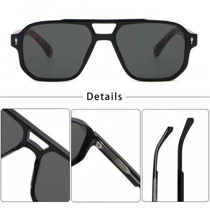 CATERSIDE Vintage Punk Sunglasses Men Flat Top