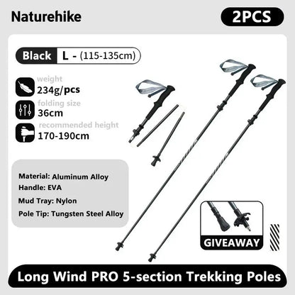 Climbing Sticks Ultralight Outdoor Folding Trekking Poles