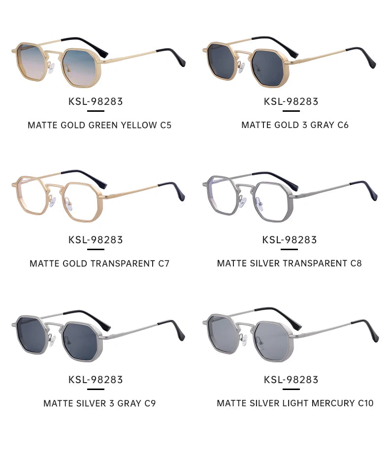 Small Frame Hexason Steampunk Sunglasses Men