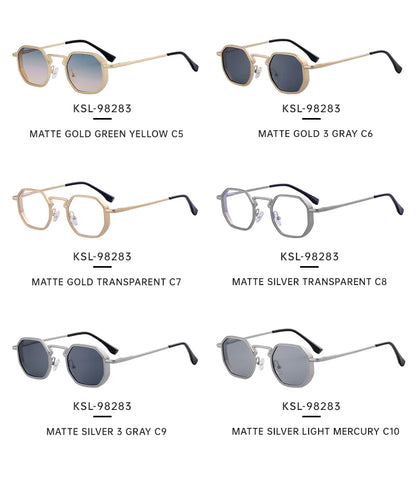 Small Frame Hexason Steampunk Sunglasses Men