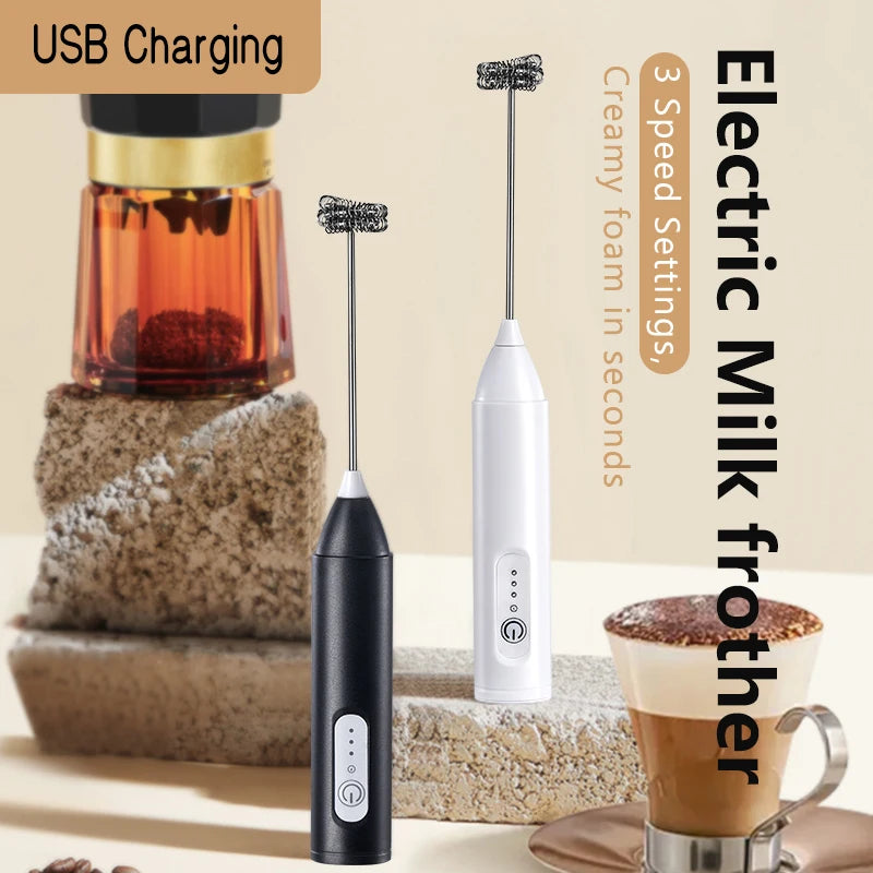HOT  Electric Milk Frother + Egg Beater Wireless Type-C Charging