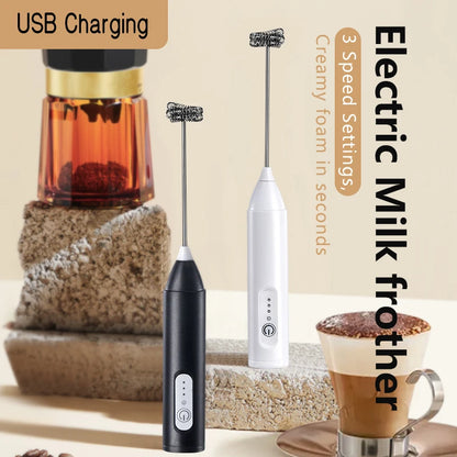 HOT  Electric Milk Frother + Egg Beater Wireless Type-C Charging