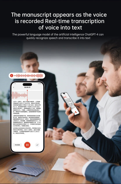 AI Voice Recorder ChatGPT-4 App 64GB Transcribe Summarize