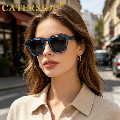 CATERSIDE Retro Polarized Sunglasses Men Travel Eyewear