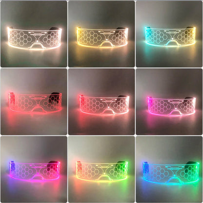 New Acrylic Luminous Glowing Cyberpunk Glasses LED Light