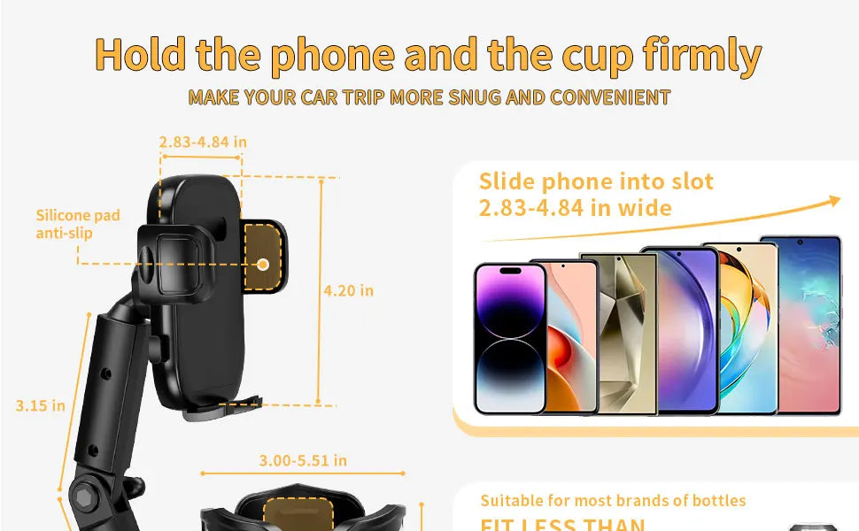 Car Phone Holders Adjustable Car Cup Holder Expander