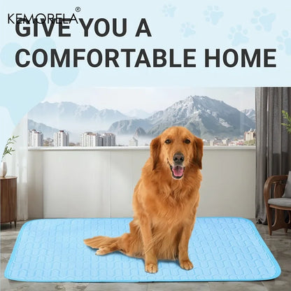 Ice-Cool Summer Pet Cooling Mat and Bed Sweat-Absorbent