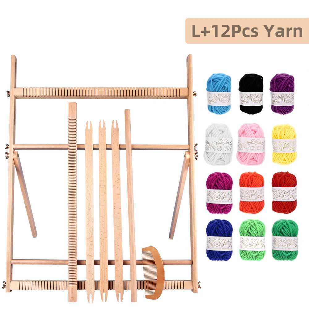 Wood DIY Weaving & Knitting Loom Machine, Wooden Frame