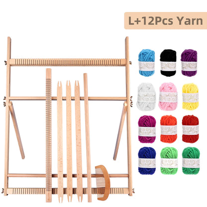 Wood DIY Weaving & Knitting Loom Machine, Wooden Frame