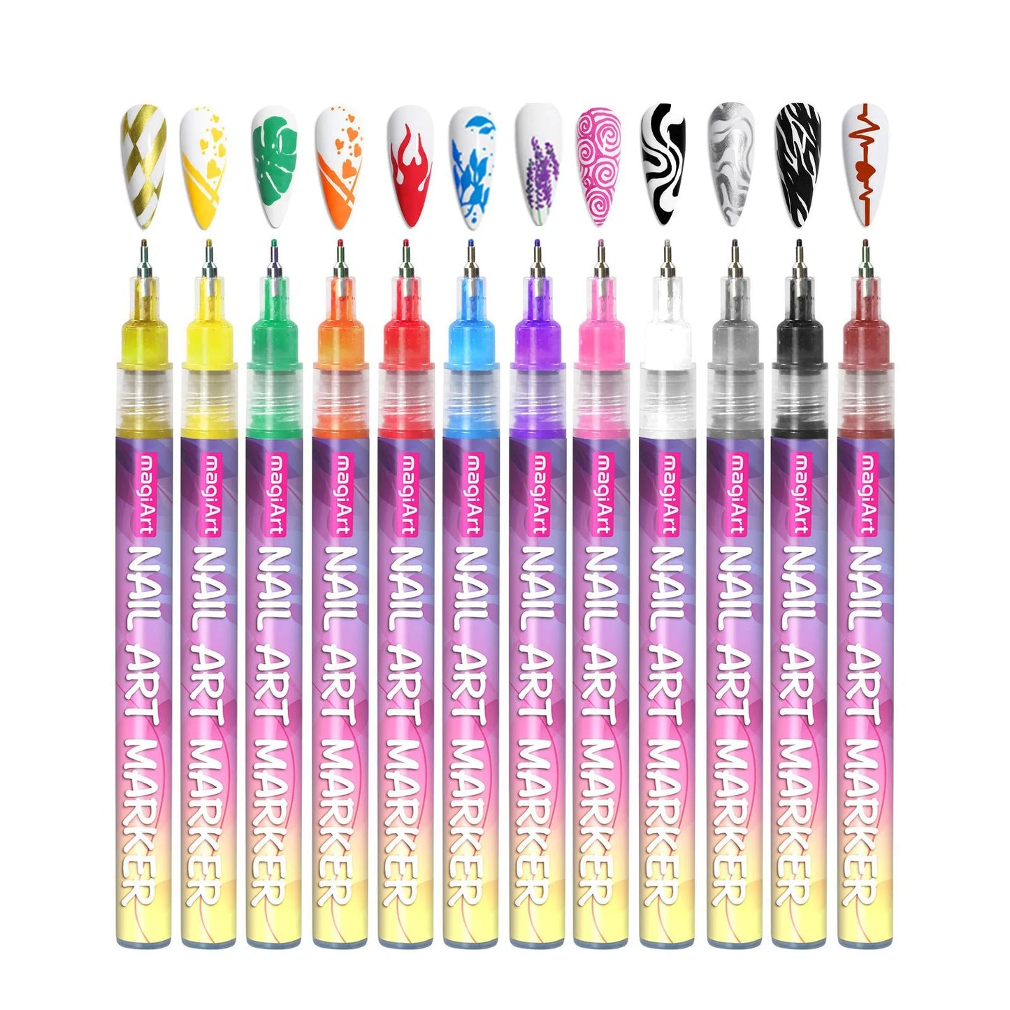 12 Color Nail Art Drawing Pen DIY Nail Painting Art Design