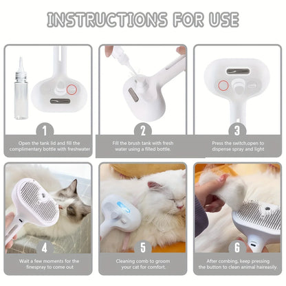Pet Spray Grooming Comb Steamy Floating Hair Removal