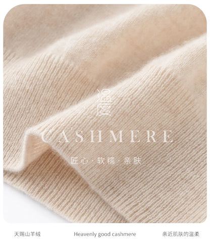100% Pure Goat Cashmere Knitted Pullovers O-Neck